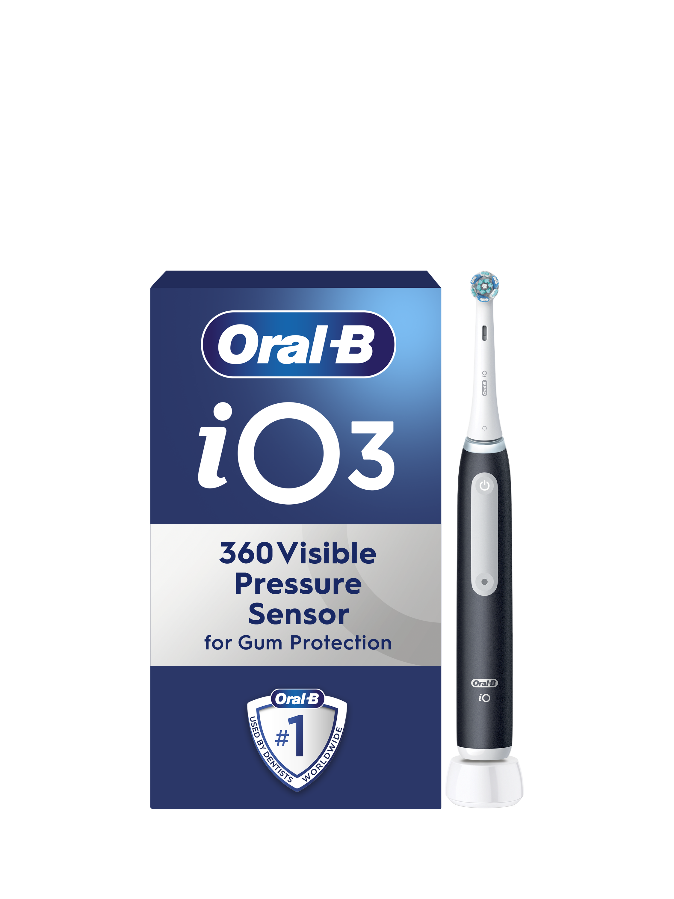 Product image 1 of 7, which shows Oral-B iO3 Electric Toothbrush, Matt Black