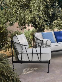 John Lewis Solara Metal Garden Lounge Chair, Set of 2, Black - view 2, Black