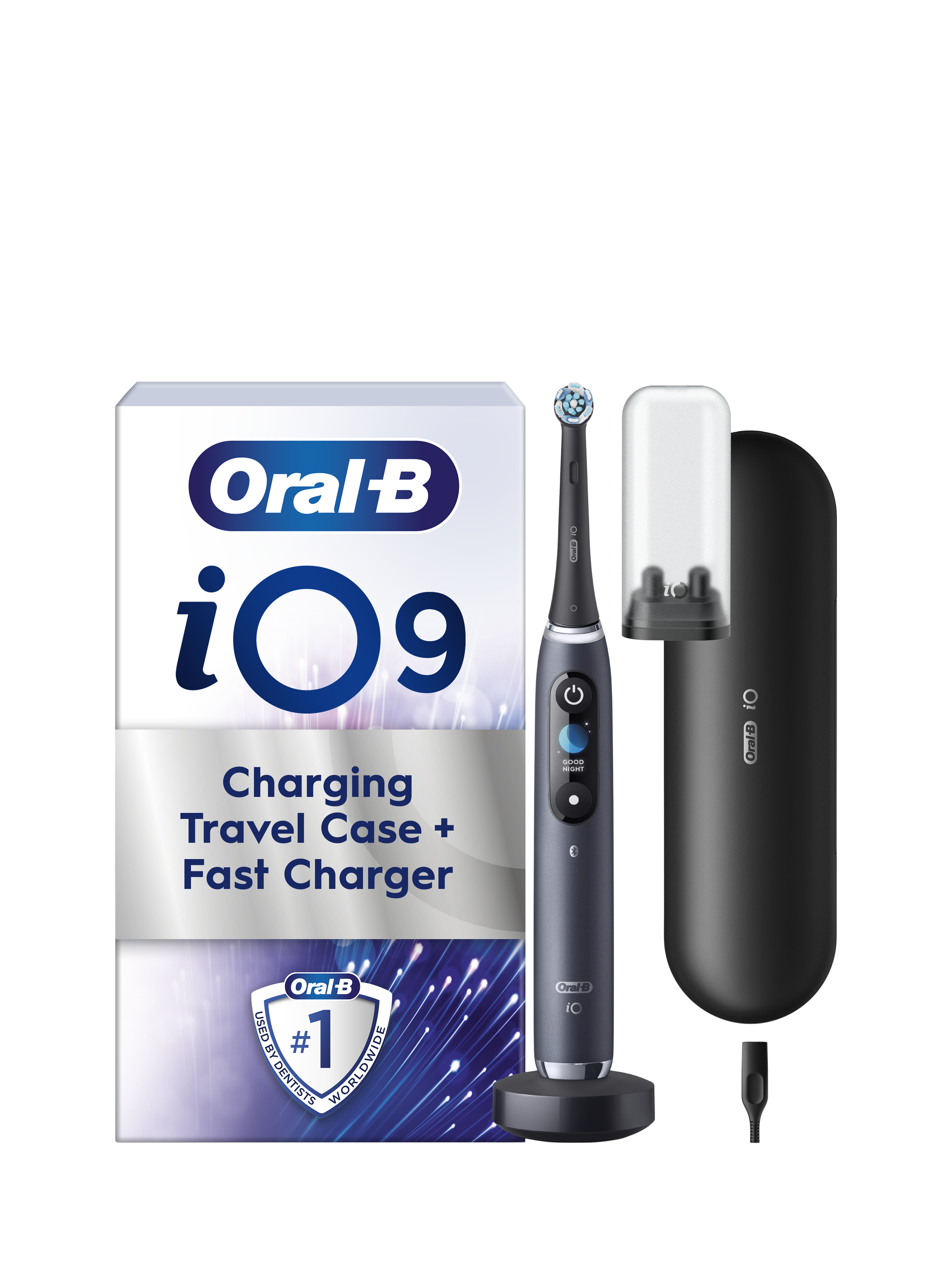 Product image 1 of 9, which shows Oral-B iO9 Electric Toothbrush, Black