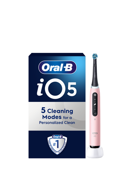 Oral-B iO5 Series Electric Toothbrush, Matt Black, Blush Pink