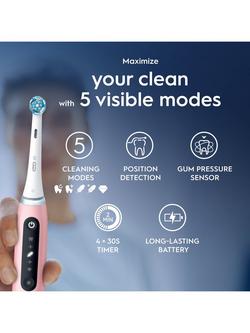 Oral-B iO5 Series Electric Toothbrush, Matt Black - view 2, Blush Pink