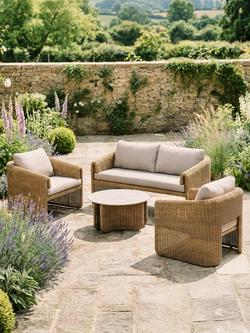 John Lewis Cove Woven 2-Seater Garden Sofa, Natural - view 2, Natural
