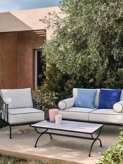 John Lewis Solara Metal 2-Seater Garden Sofa, Black - view 2, Black