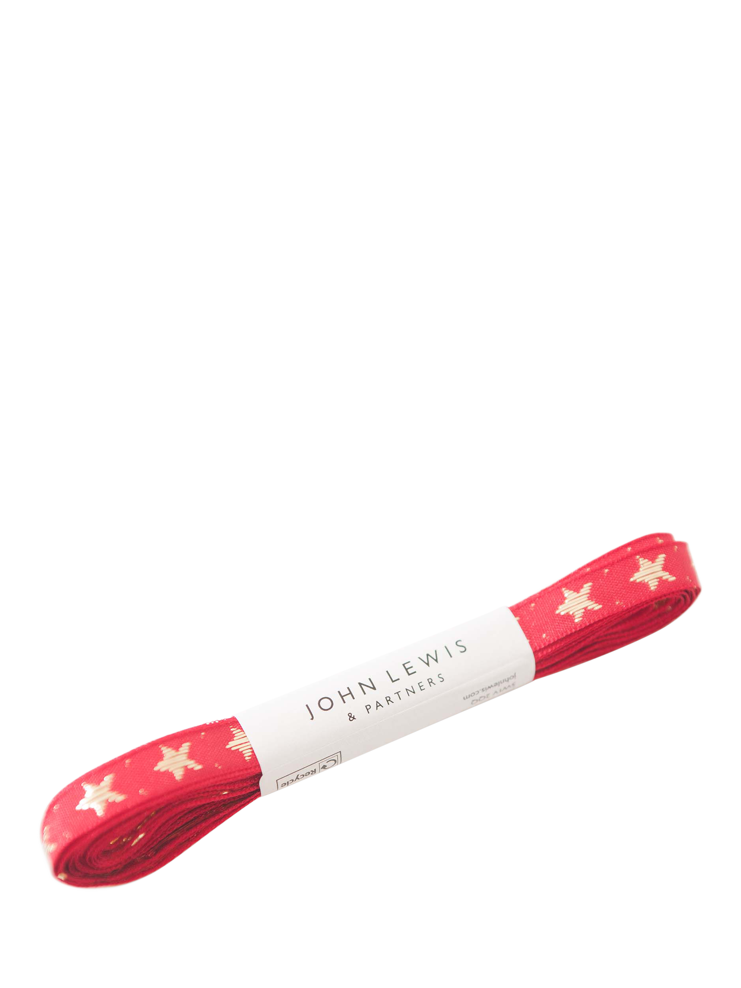 John Lewis Galaxy Woven Ribbon, W15mm x L5m, Red