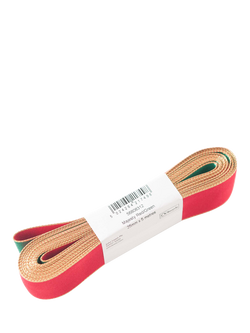 John Lewis Majesty Double Satin Ribbon, W25mm x L5m, Red/Green - view 2, Red/Green (col 2)