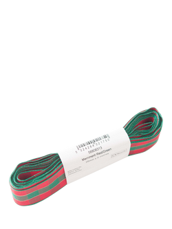 John Lewis Merriment Woven Ribbon, W25mm x L5m, Red/Green - view 2, Red/Green (col 1)