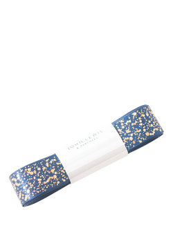 John Lewis Sparkler DS Ribbon, W25mm x L5m, Navy
