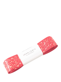 John Lewis Sparkler DS Ribbon, W25mm x L5m, Red