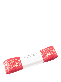 John Lewis Wildwood DS Ribbon, W25mm x L5m, Red