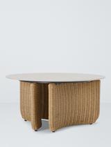 John Lewis Cove Woven Round Garden Coffee Table, 86cm, Natural