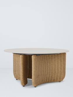 John Lewis Cove Woven Round Garden Coffee Table, 86cm, Natural, Natural
