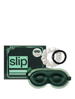 Slip® Pure Silk Contour Sleep Mask & Scrunchies Sleepover Set, Peppermint Dreams, Peppermint Dreams