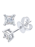 Mogul 18ct White Gold Princess Cut Diamond Solitaire Stud Earrings. 0.33ct