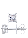 Mogul 18ct White Gold Princess Cut Diamond Solitaire Stud Earrings. 0.33ct