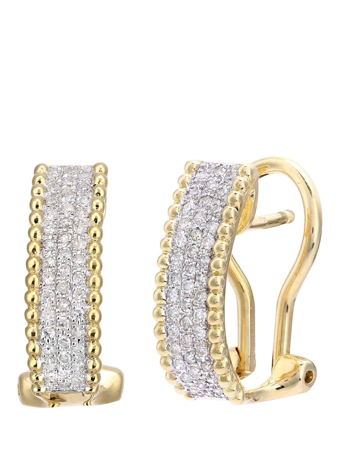 Product image 1 of 4, which shows Mogul 18ct Yellow Gold Pavé Diamond Hoop Earrings