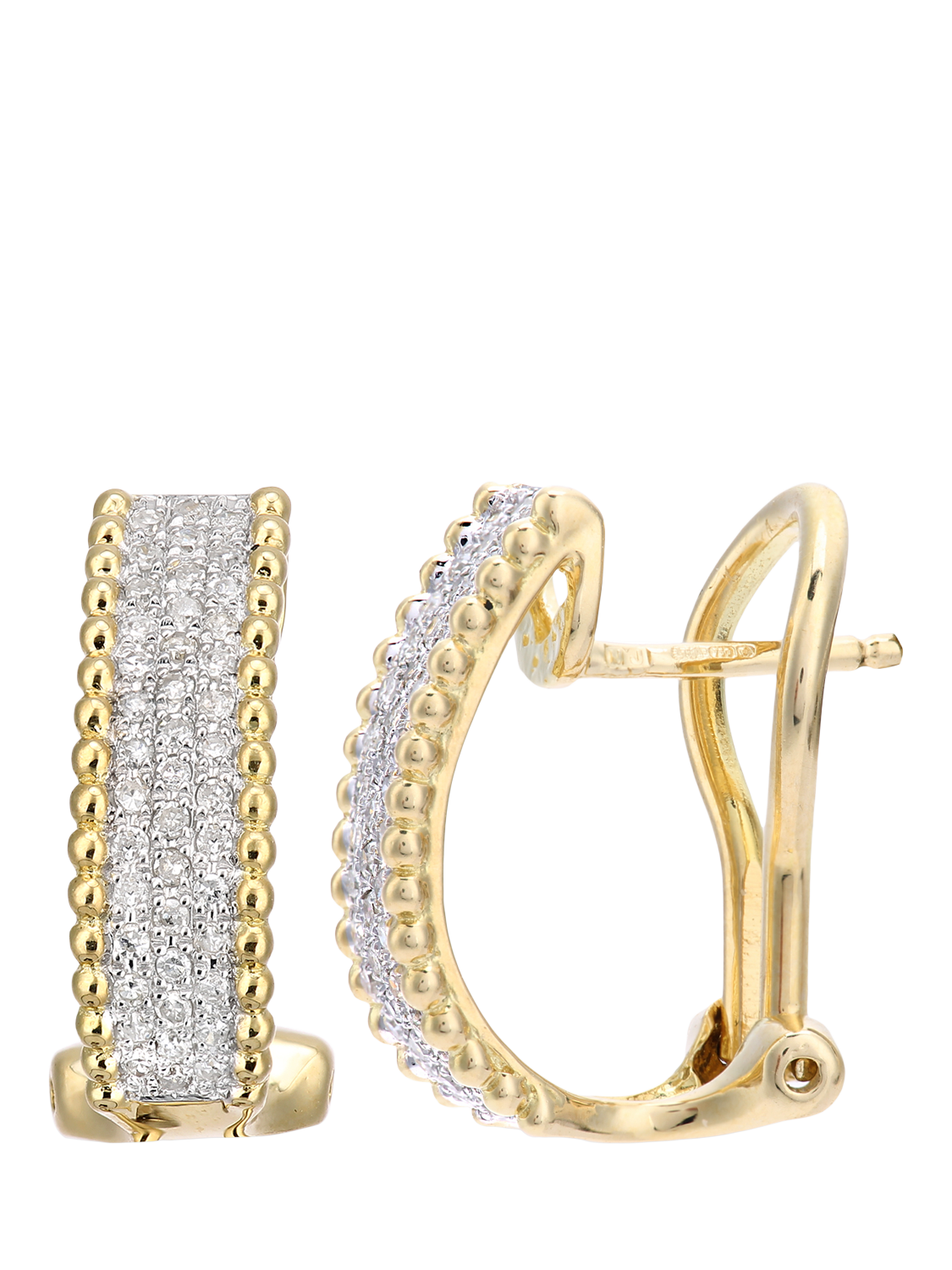 Product image 2 of 4, which shows Mogul 18ct Yellow Gold Pavé Diamond Hoop Earrings