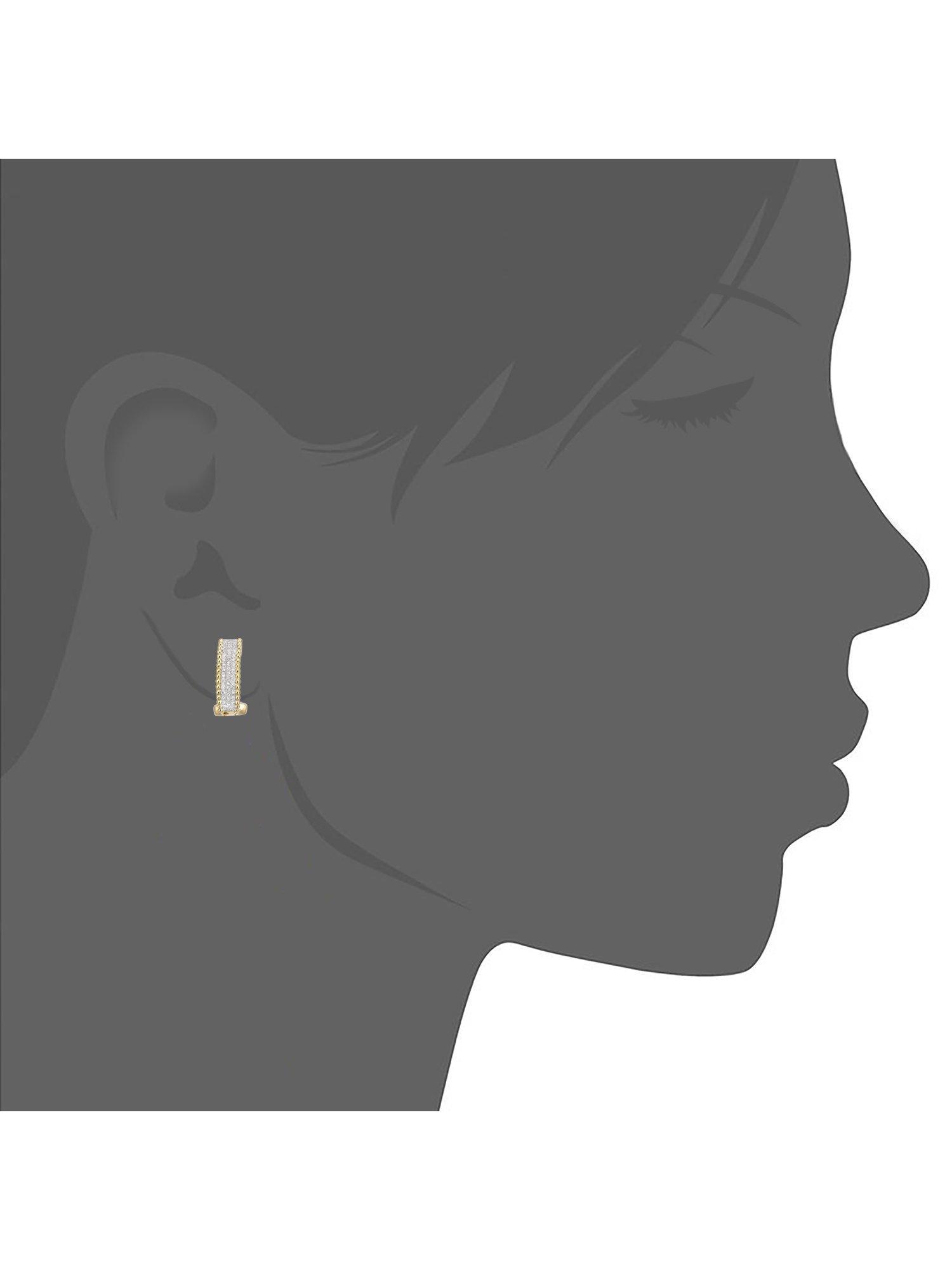 Product image 3 of 4, which shows Mogul 18ct Yellow Gold Pavé Diamond Hoop Earrings