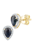 Mogul 18ct Yellow Gold Pear-Shaped Sapphire and Diamond Stud Earrings