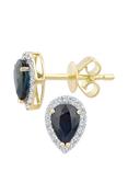 Mogul 18ct Yellow Gold Pear-Shaped Sapphire and Diamond Stud Earrings