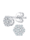 Mogul 9ct White Gold Cluster Diamond Stud Earrings