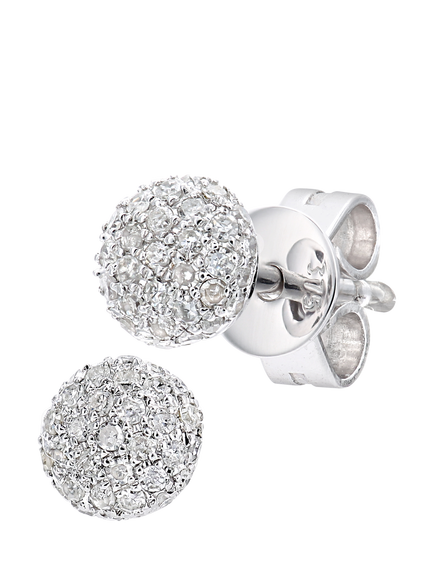 Mogul 9ct White Gold Cluster Diamond Stud Earrings, White