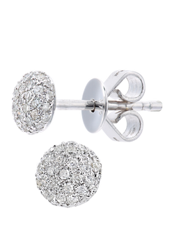 Mogul 9ct White Gold Cluster Diamond Stud Earrings - view 2, White