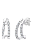 Mogul 9ct White Gold Diamond Huggie Earrings