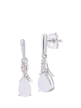 Mogul 9ct White Gold Opal and Diamond Drop Earrings