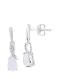 Mogul 9ct White Gold Opal and Diamond Drop Earrings