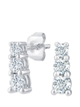 Mogul 9ct White Gold Trilogy Diamond Stud Earrings
