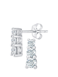Mogul 9ct White Gold Trilogy Diamond Stud Earrings