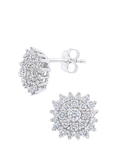 Mogul 9ct White Gold Diamond Cluster Stud Earrings