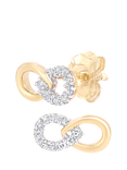 Mogul 9ct Yellow Gold and Diamond Infinity Loop Pendant and Stud Earring Set