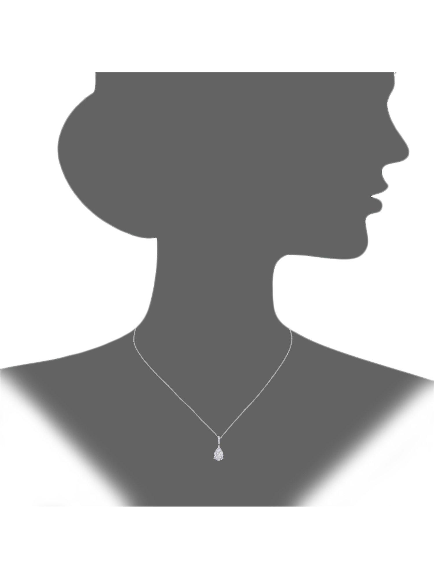 Product image 3 of 4, which shows Mogul 18ct White Gold Diamond Cluster Pendant Necklace