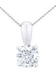 Mogul 18ct White Gold Brilliant Cut Diamond Cut Solitaire Pendant Necklace