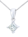 Mogul 18ct White Gold Princess Solitaire Diamond Pendant