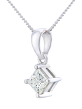 Mogul 18ct White Gold Princess Solitaire Diamond Pendant