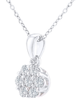 Mogul 9ct Yellow Gold Diamond Cluster Pendant Necklace