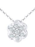 Mogul 9ct Yellow Gold Diamond Cluster Flower Pendant Necklace