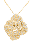 Mogul 9ct Yellow Gold Pavé Diamond Flower Necklace