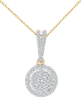 Mogul 9ct Yellow Gold Round Cluster Diamond Halo Pendant