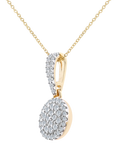 Mogul 9ct Yellow Gold Round Cluster Diamond Halo Pendant
