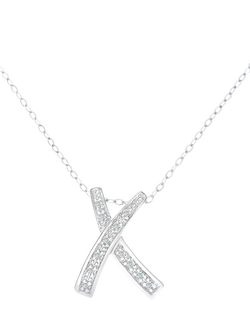 Mogul 9ct White Gold Diamond Kiss Pendant, White