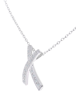 Mogul 9ct White Gold Diamond Kiss Pendant - view 2, White