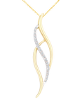 Mogul 9ct Yellow and White Gold Twist Diamond Pendant