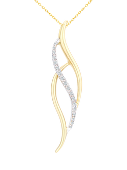 Mogul 9ct Yellow and White Gold Twist Diamond Pendant, Yellow