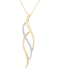 Mogul 9ct Yellow and White Gold Twist Diamond Pendant