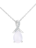 Mogul 9ct White Gold Opal Diamond Pendant