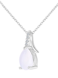 Mogul 9ct White Gold Opal Diamond Pendant