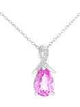 Mogul 9ct White Gold Pear Sapphire Diamond Pendant